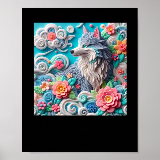 Poster Sticker Fox 3d (Devant)