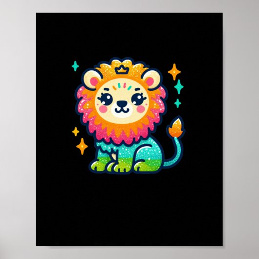 Poster Sticker Lion mignon (Devant)
