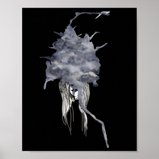 Poster Sticker nuageux (Devant)