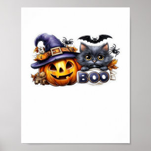 Poster Sticker pour chat Halloween drôle - Casquette sorc
