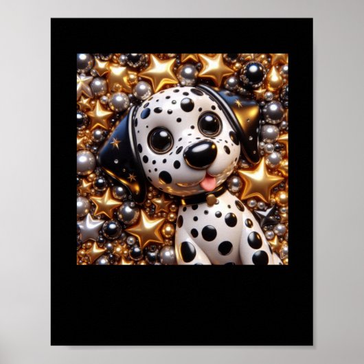 Poster Sticker pour chien dalmate 3d (Devant)