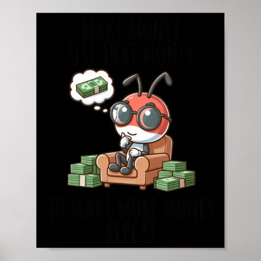 Poster Sticker pour fourmi fabricant d'argent (Devant)
