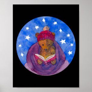 Poster Sticker pour les ours de l'histoire du lit