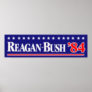 Poster Sticker Reagan Bush 84