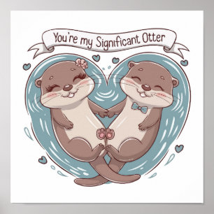 Poster Sticker Véritable Otter D'Amour : Mignonne 'Otter