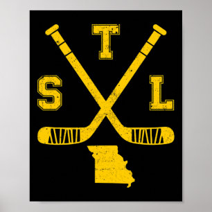 Poster Sticks de hockey amusant St. Louis État Outile S