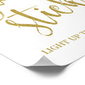 Poster Sticks lumineux Parties scintillant or 8x10 Mariag (Coin)