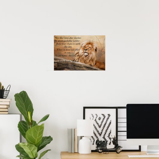 poster "Stijging als leeuwen" (Thuiskantoor)