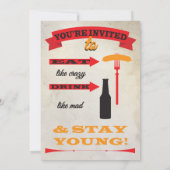 Poster stijl 35e verjaardag uitnodigingen (Achterkant)