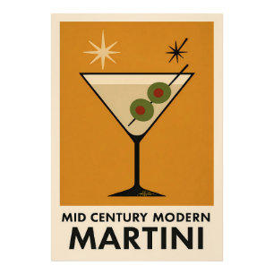 Poster Stijl Mid Century Modern Martini