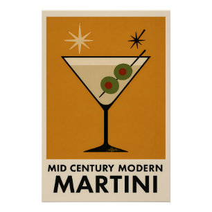 Poster Stijl Mid Century Modern Martini Perfect Poster