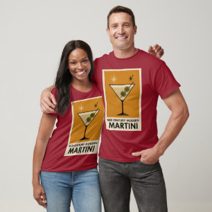Poster Stijl Mid Century Modern Martini T-shirt