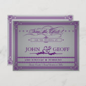 Poster Stijlaugplant en grijs sparen de Datum Aankondigingskaart (Voorkant / Achterkant)