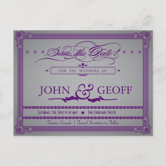 Poster Stijlaugplant en grijs sparen de Datum Aankondigingskaart (Voorkant)