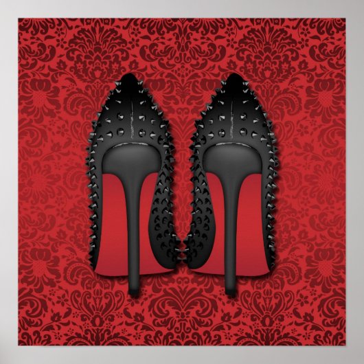 Poster Stilettos en damas rouge arrière - plan (Devant)