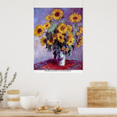 Poster Still Life avec Sunflowers par Claude Monet (Cuisine)