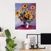 Poster Still Life avec Sunflowers par Claude Monet (Bureau à domicile)