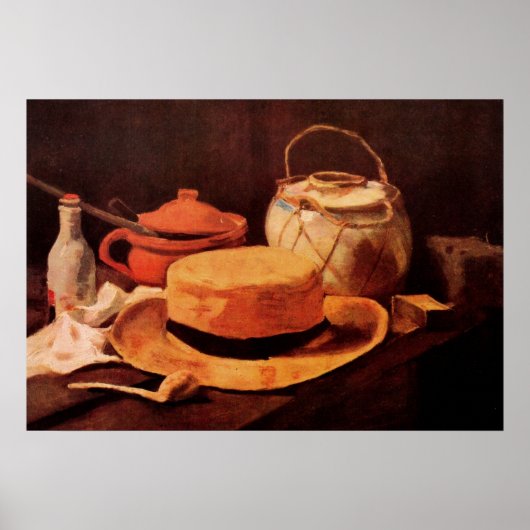 Poster Still Life Casquette de paille jaune par Vincent v (Devant)
