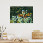 Poster Still Life, Curtain and Pitcher par Paul Cezanne (Cuisine)