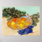 Poster Still Life of Oranges and Lemons with Blue Gloves, (Devant)