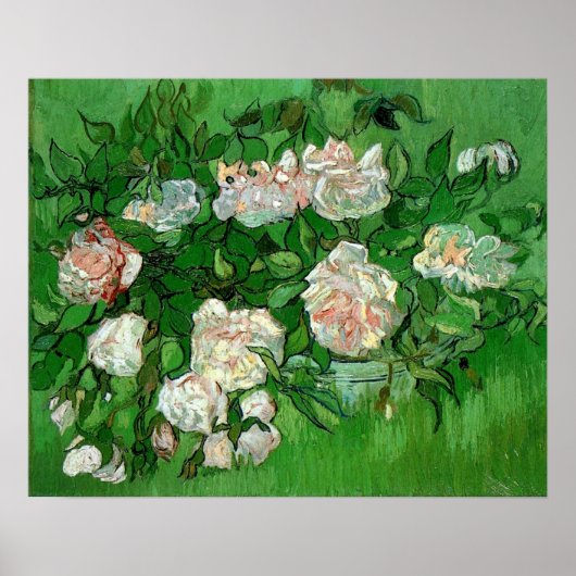 Poster Still Life Pink Roses par Vincent Willem van Gogh (Devant)