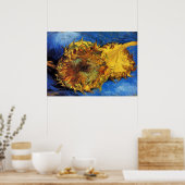 Poster Still Life Two Cut Sunflowers par Vincent van Gogh (Cuisine)
