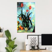 Poster Still Life, vase avec tulipes de Paul Cezanne (Bureau à domicile)