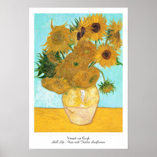 Poster Still Life - Vase with Twelve Sunflowers van Gogh