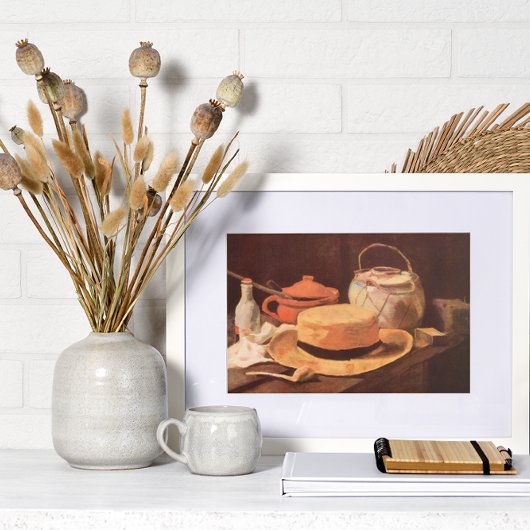 Poster Still Life w Yellow Straw Casquette par Vincent va