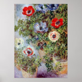 Poster Still Life with Anemones par Claude Monet (Devant)