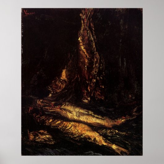 Poster Still Life with Bloaters par Vincent van Gogh (Devant)