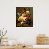 Poster Still Life with Flowers and Fruit, 1827 (Cuisine)