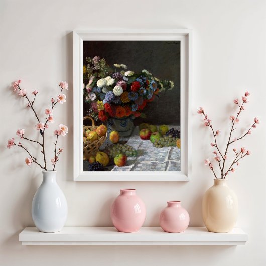 Poster Still Life with Flowers and Fruit de Claude Monet