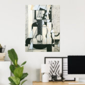 Poster Still Life with guitar by Juan Gris (Bureau à domicile)