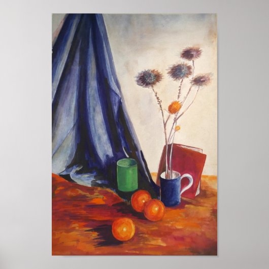 Poster Still Life with Oranges & Jug – Kitchen Wall Art (Devant)