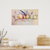 Poster Still Life with Saucepan par Paul Cezanne (Cuisine)