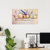 Poster Still Life with Saucepan par Paul Cezanne (Bureau à domicile)