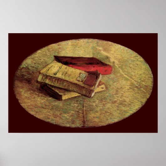 Poster Still Life with Three Books par Vincent van Gogh (Devant)