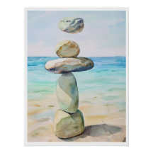 Stillness in Motion - Zen Beach Stones