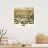 Poster Stillwater, MN Carte panoramique - 1870 (Cuisine)