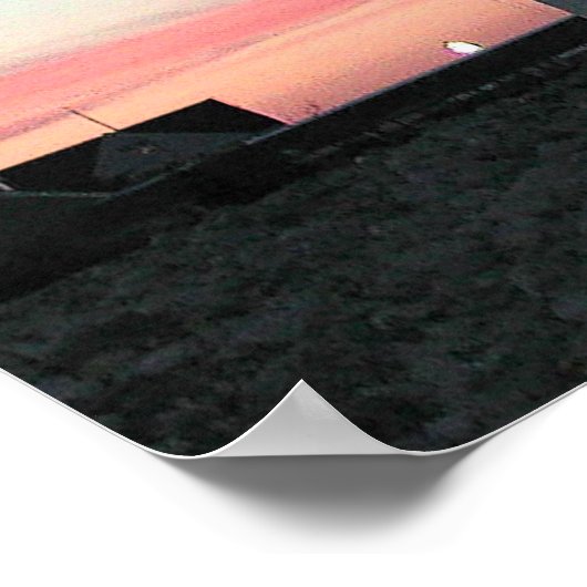 Poster Stimuler la lumière avec des nuages roses (Coin)