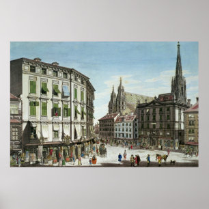 Poster Stock-im-Eisen-Platz, avec St. Stephan