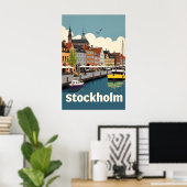 Poster Stockholm Suède (Bureau à domicile)