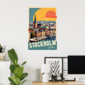 Poster Stockholm Suède (Bureau à domicile)
