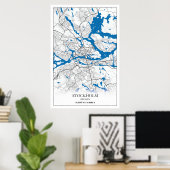 Poster Stockholm Suède City Plan Voyage Simple (Bureau à domicile)