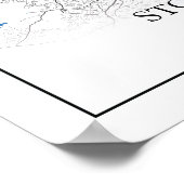 Poster Stockholm Suède City Plan Voyage Simple (Coin)