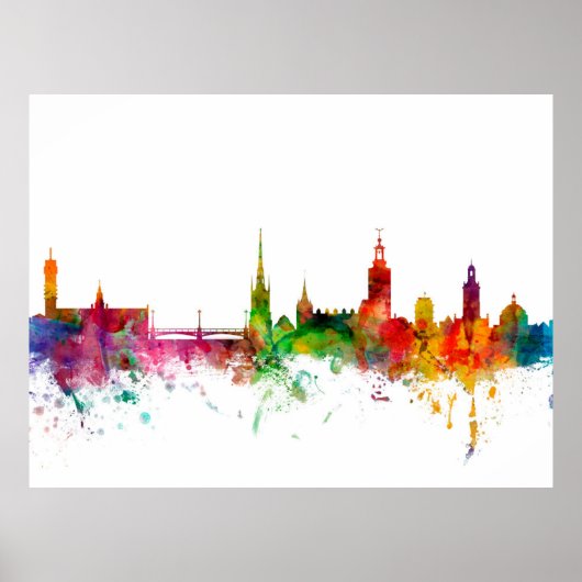 Poster Stockholm Suède Skyline (Devant)