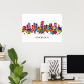 Poster Stockholm Suède Skyline (Bureau à domicile)