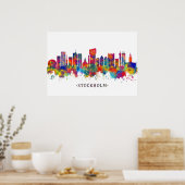 Poster Stockholm Suède Skyline (Cuisine)