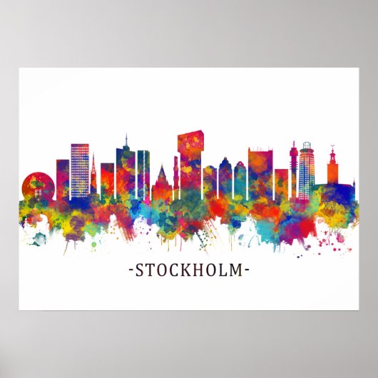 Poster Stockholm Suède Skyline (Devant)